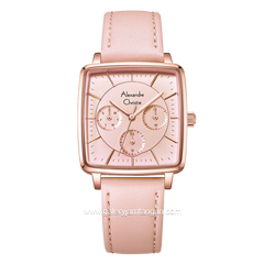 Alexandre Christie AC 5003 BF Pink Multifunction Leather Strap