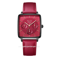 Alexandre Christie AC 5003 BF Red Multifunction Leather Strap