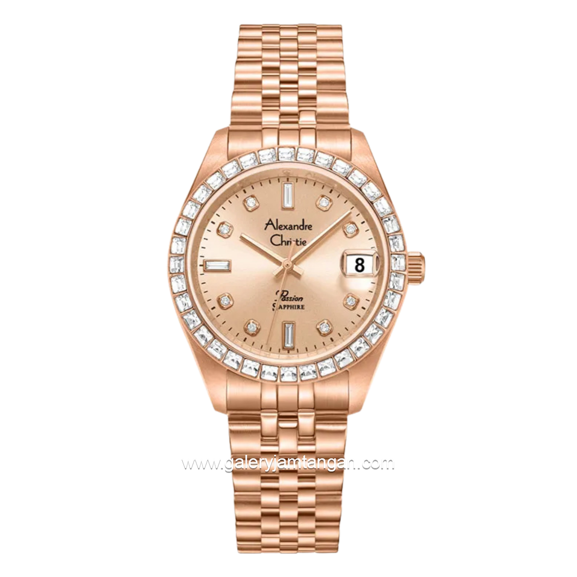 Alexandre Christie AC 5013 LDBRGLNDR Rosegold Dial White Stainless Steel Strap