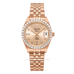 Alexandre Christie AC 5013 LDBRGLNDR Rosegold Dial White Stainless Steel Strap