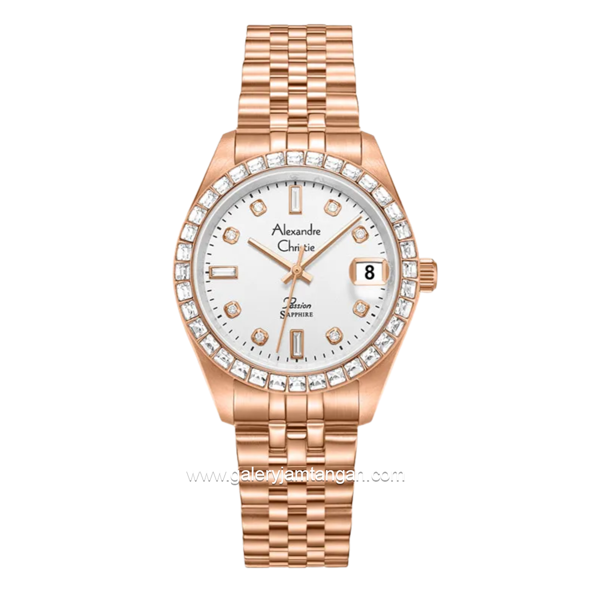 Alexandre Christie AC 5013 LDBRGSLDR Rosegold Dial White Stainless Steel Strap