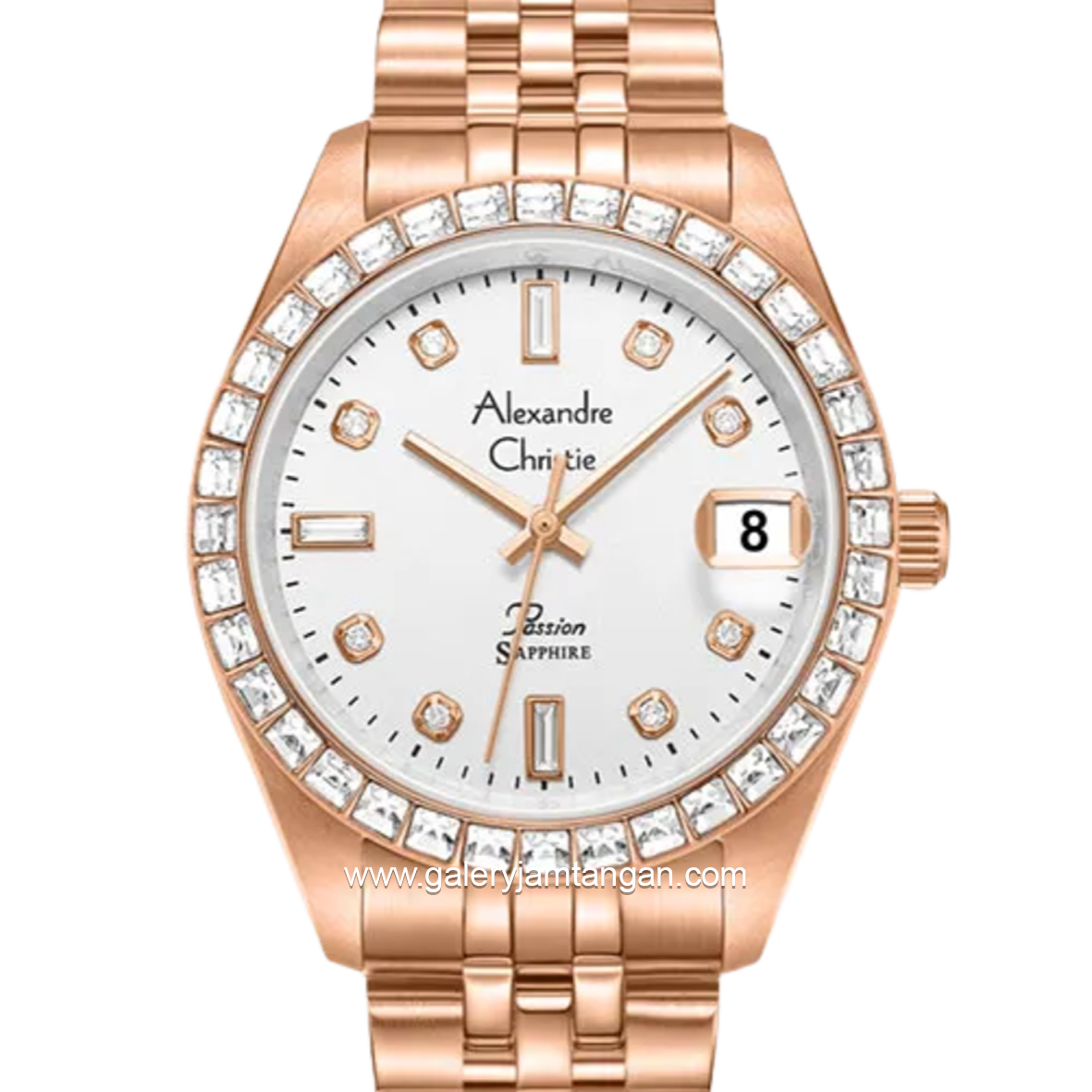 Alexandre Christie AC 5013 LDBRGSLDR Rosegold Dial White Stainless Steel Strap