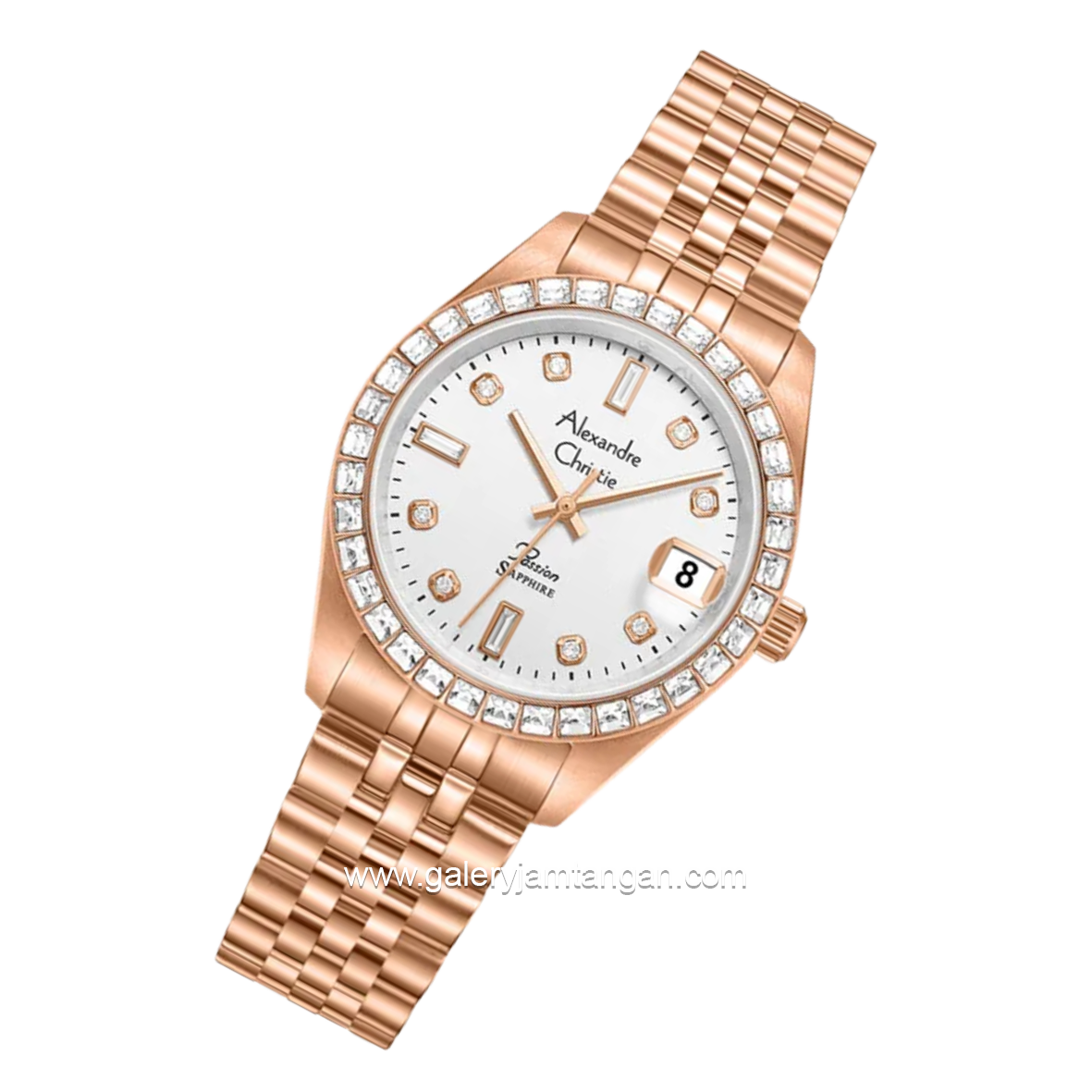 Alexandre Christie AC 5013 LDBRGSLDR Rosegold Dial White Stainless Steel Strap