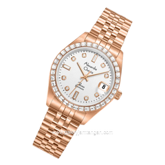 Alexandre Christie AC 5013 LDBRGSLDR Rosegold Dial White Stainless Steel Strap