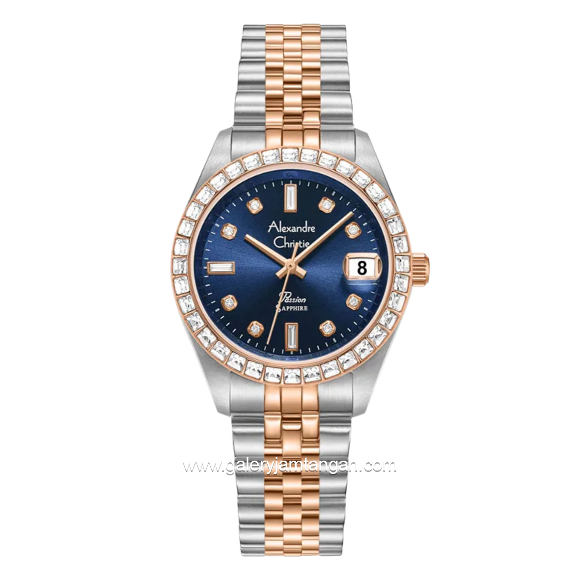Alexandre Christie AC 5013 LDBTRBUDR Silver Combi Rosegold Dial Blue Stainless Steel Strap
