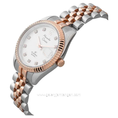 Alexandre Christie AC 5013 LD Silver Combinasi Dial White Sapphire Crystal Glass