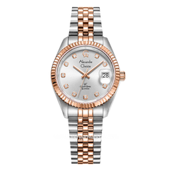 Alexandre Christie AC 5013 LD Silver Combinasi Dial Silver Sapphire Crystal Glass