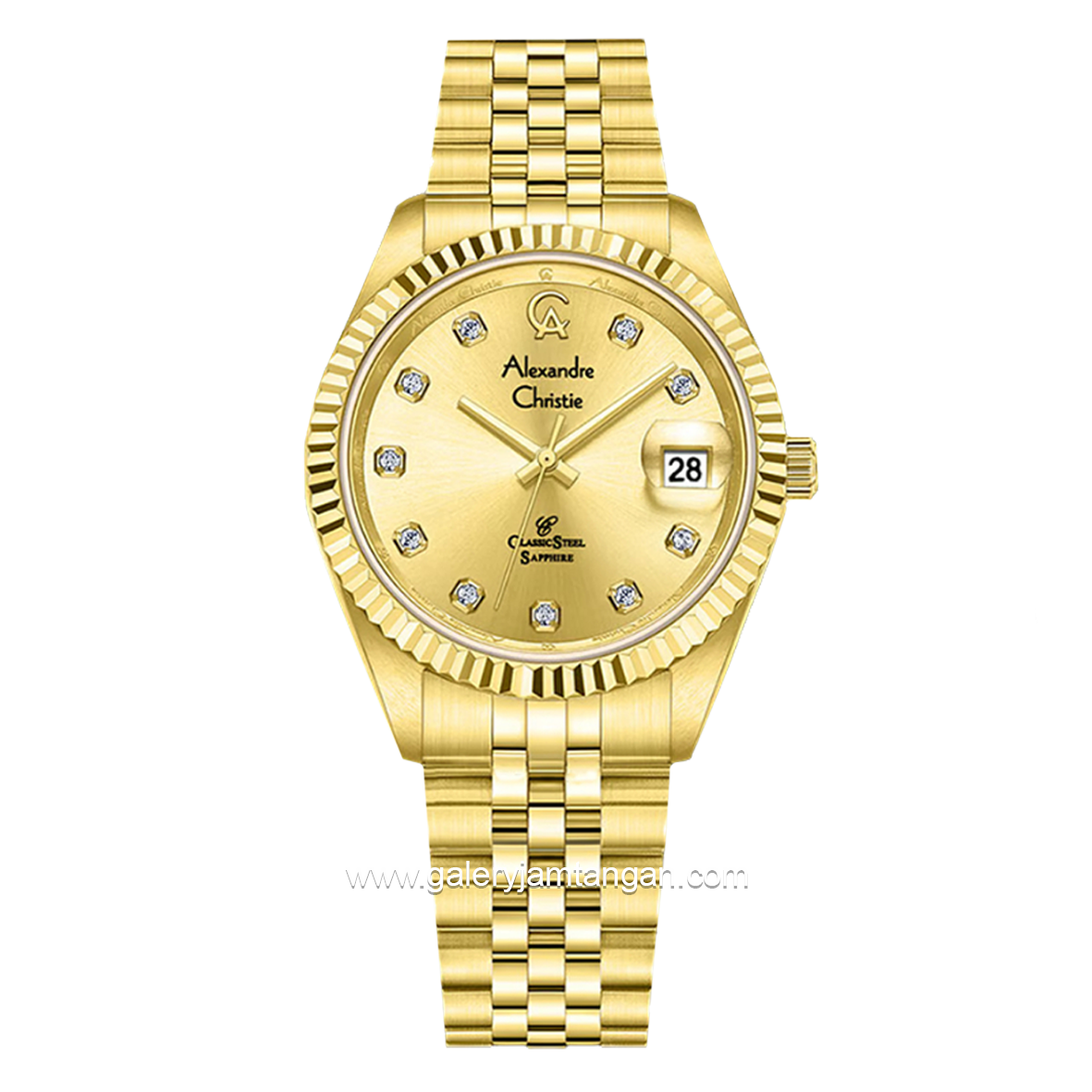 Alexandre Christie AC 5013 LD Gold Stainless Steel Strap