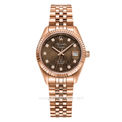 Alexandre Christie AC 5014 LD Rosegold Dial Brown Sapphire Crystal Glass