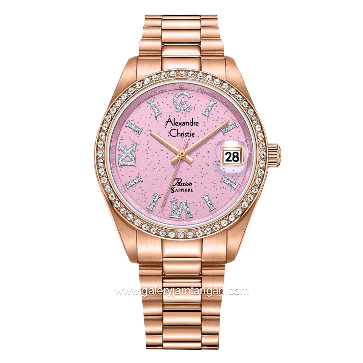 Alexandre Christie AC 5015 LD Rosegold Dial Pink Stainles Steel Strap