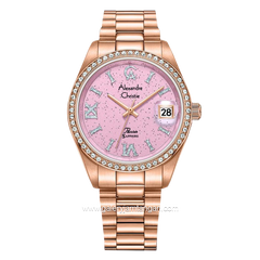Alexandre Christie AC 5015 LD Rosegold Dial Pink Stainles Steel Strap