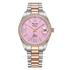 Alexandre Christie AC 5015 LD Silver Combinasi Rosegold Dial Pink Stainles Steel Strap