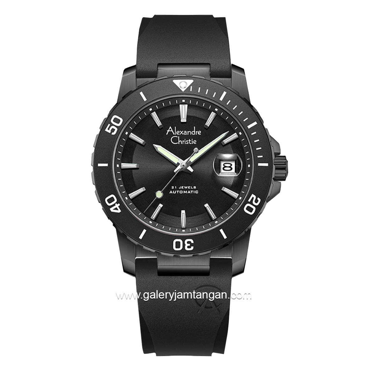 ALEXANDRE CHRISTIE AC 6141 MA Men Black Automatic Rubber Strap