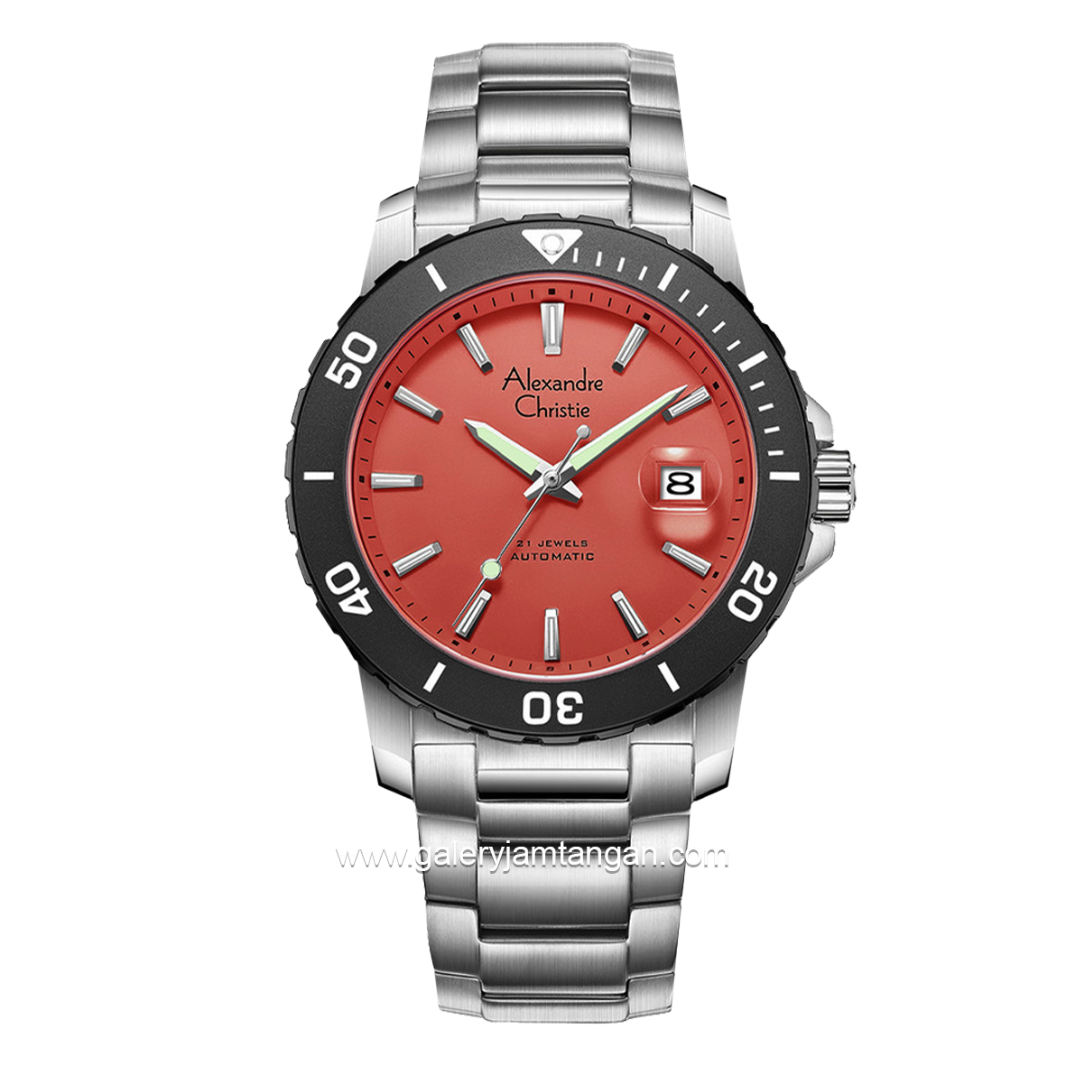 ALEXANDRE CHRISTIE AC 6141 MA Men Silver Dial Red Automatic Stainless Steel