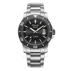 Alexandre Christie AC 6141 MA Automatic Silver Ring Black Stainless Steel