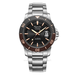 ALEXANDRE CHRISTIE AC 6141 MA Men Silver Ring Brown Automatic Stainless Steel