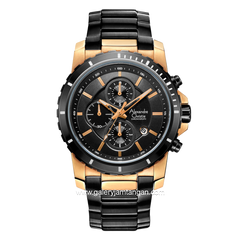 Alexandre Christie AC 6141 MC Black Rosegold Chronograph Stainless Steel Strap