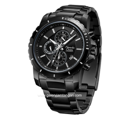 Alexandre Christie AC 6141 MC Black Chronograph Stainless Steel Strap