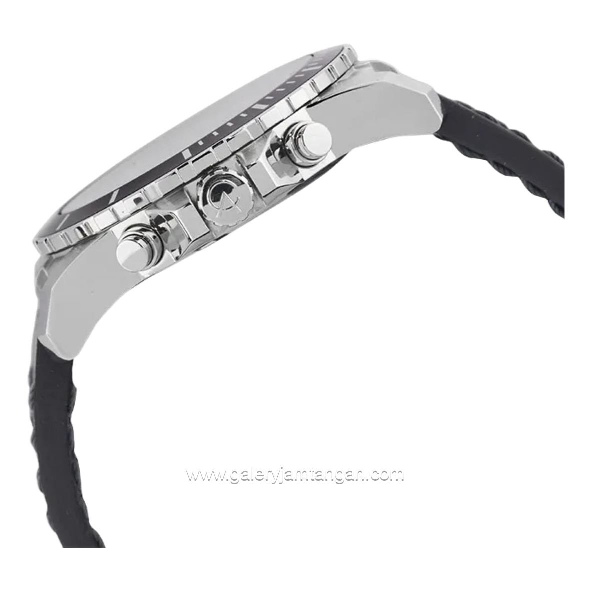 Alexandre Christie AC 6141 MCLSSSL Black Silver Dial White Leather Strap