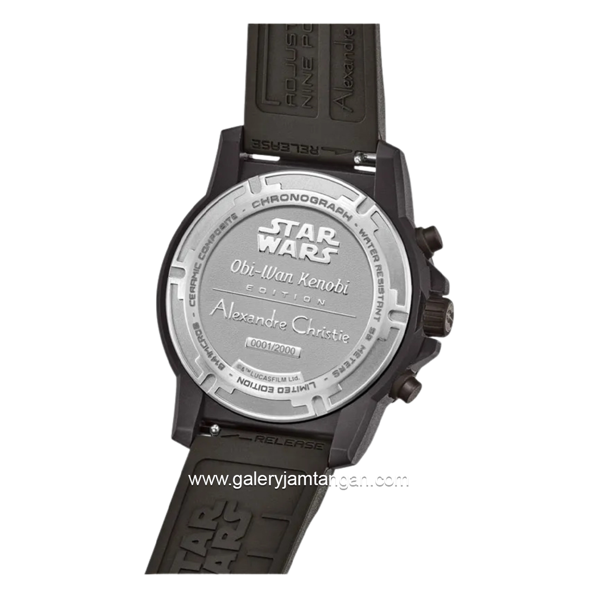 Alexandre Christie X Star Wars AC 6141 MCROB1 Obiwan Kenobi Edition Limited Edition Brown Rubber Strap
