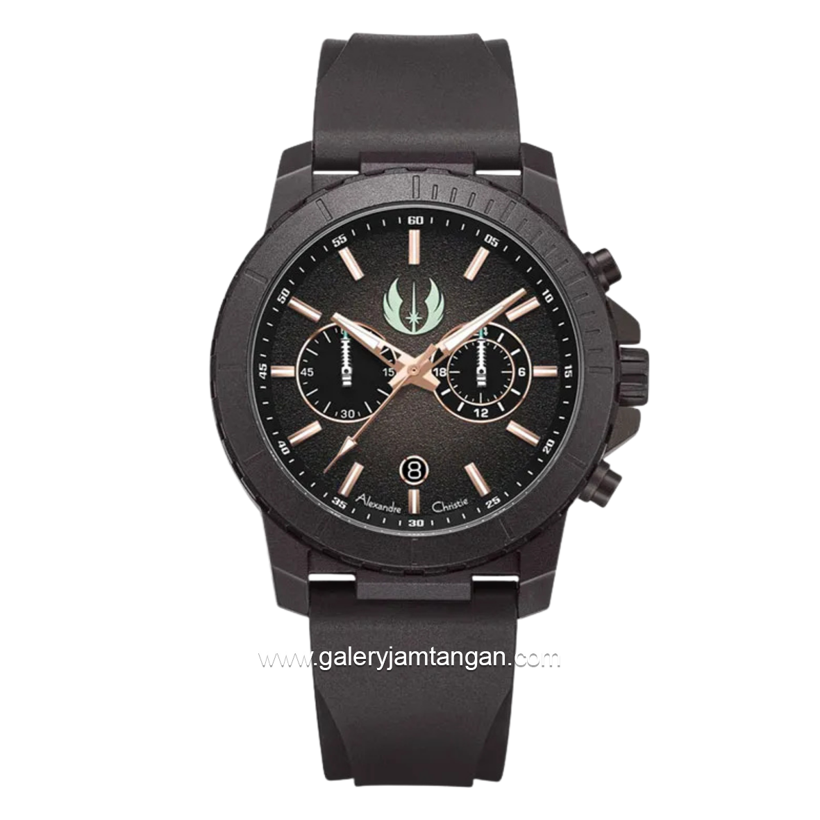 Alexandre Christie X Star Wars AC 6141 MCROB1 Obiwan Kenobi Edition Limited Edition Brown Rubber Strap