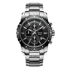 Alexandre Christie AC 6141 MC Silver Dial Black Chronograph Stainless Steel Strap