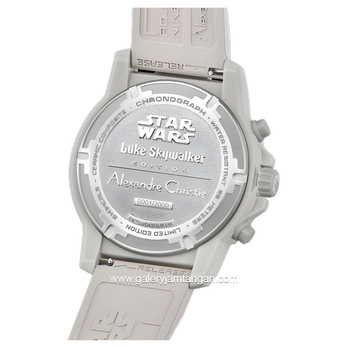 Alexandre Christie AC 6141 MC Star Wars Luke Skywalker Limited Edition Cream Rubber Strap