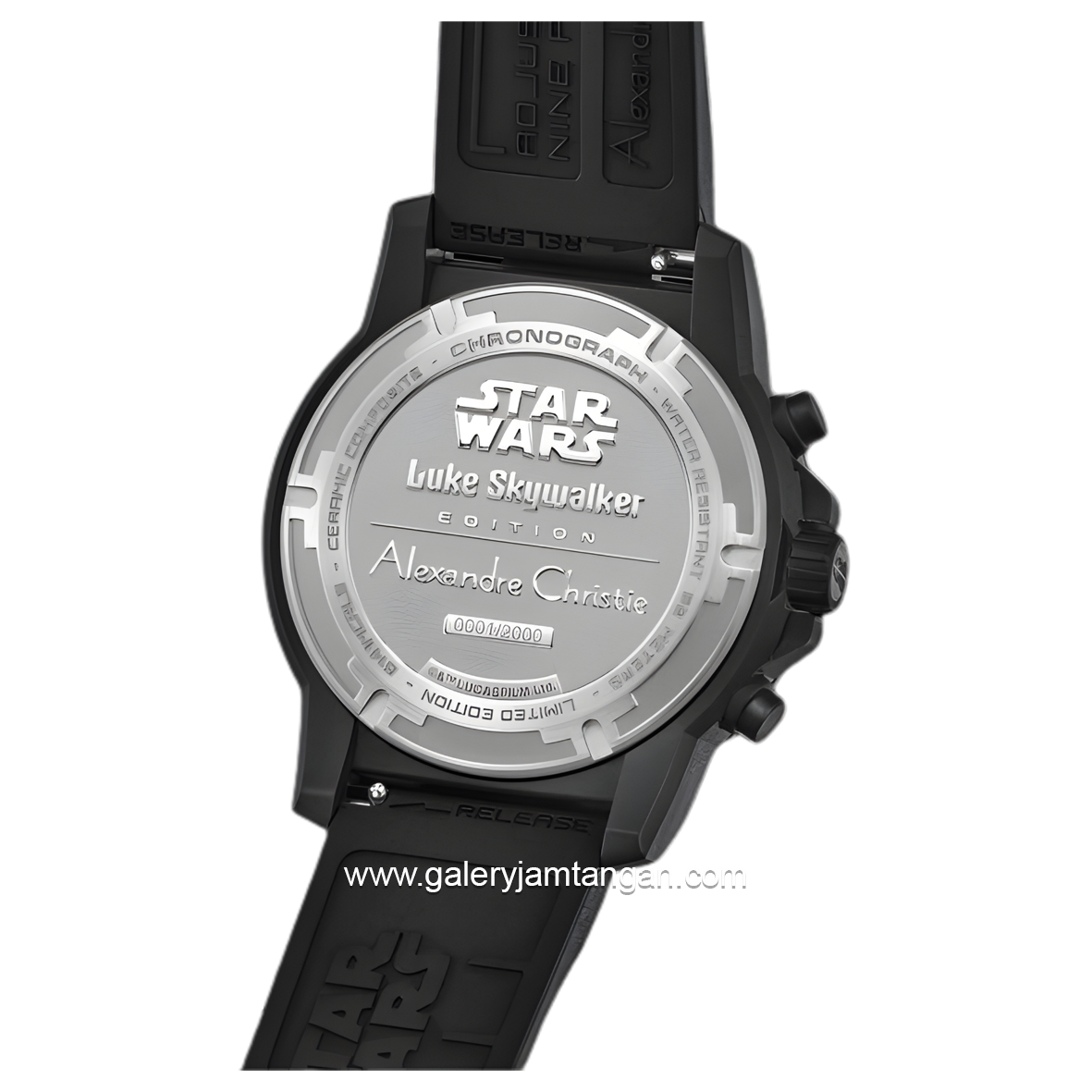 Alexandre Christie AC 6141 MC Star Wars Luke Skywalker Limited Edition Black Rubber Strap