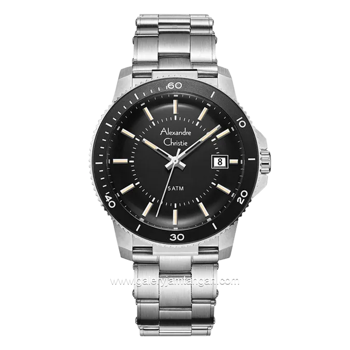 Alexandre Christie AC 6141 MD Silver Dial Black Stainless Steel
