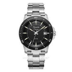 Alexandre Christie AC 6141 MD Silver Dial Black Stainless Steel