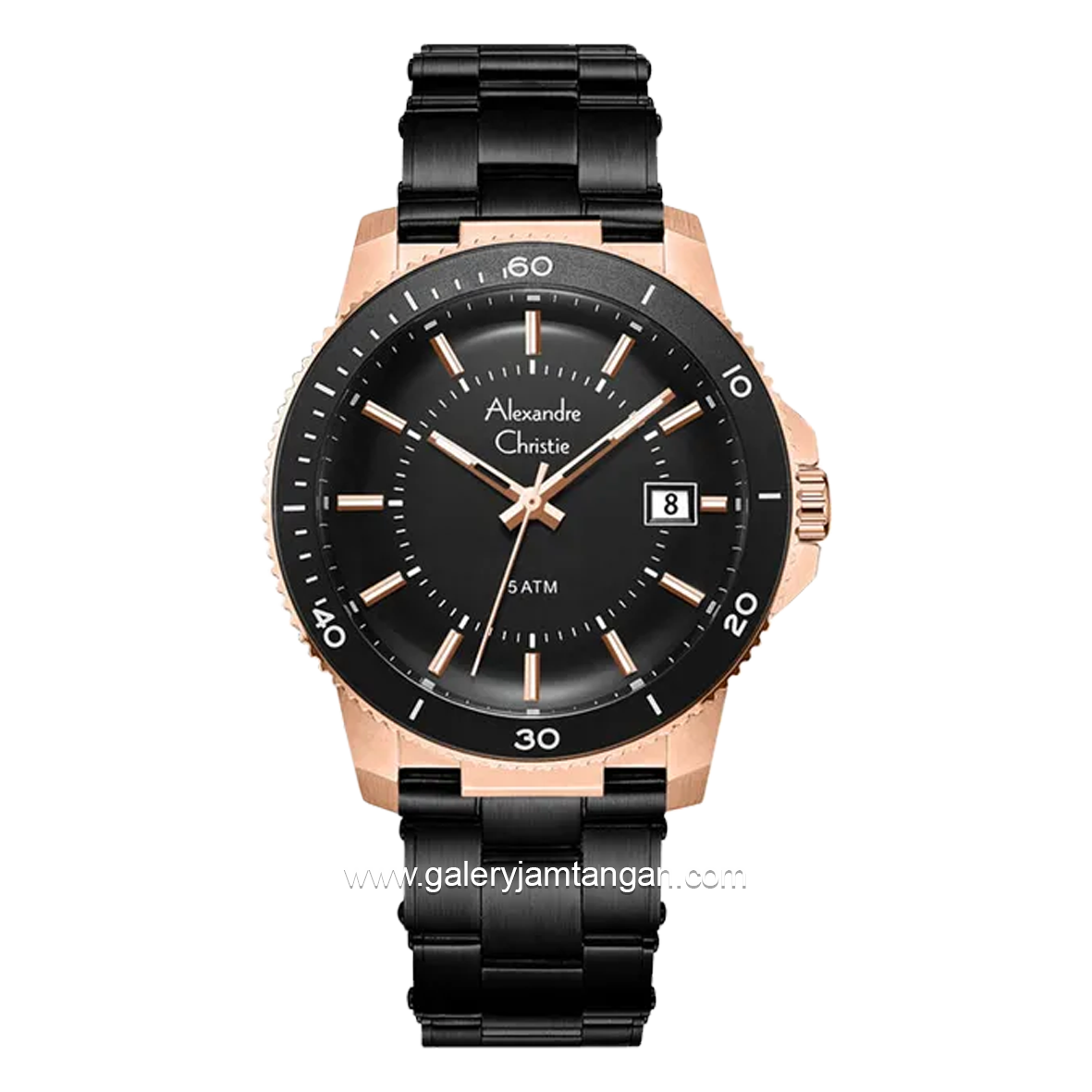 Alexandre Christie AC 6141 MD Black Rosegold Stainless Steel