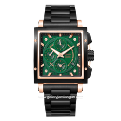 Alexandre Christie AC 6182 GC Black Rosegold Dial Green Stainless Steel