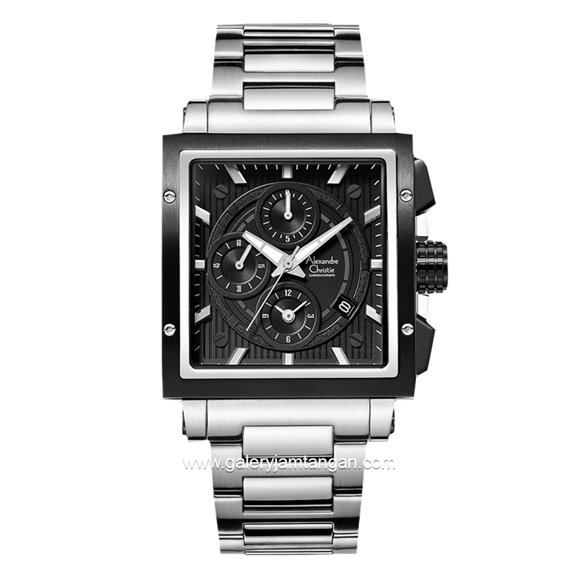 Alexandre Christie AC 6182 GC Silver Dial Black Stainless Steel