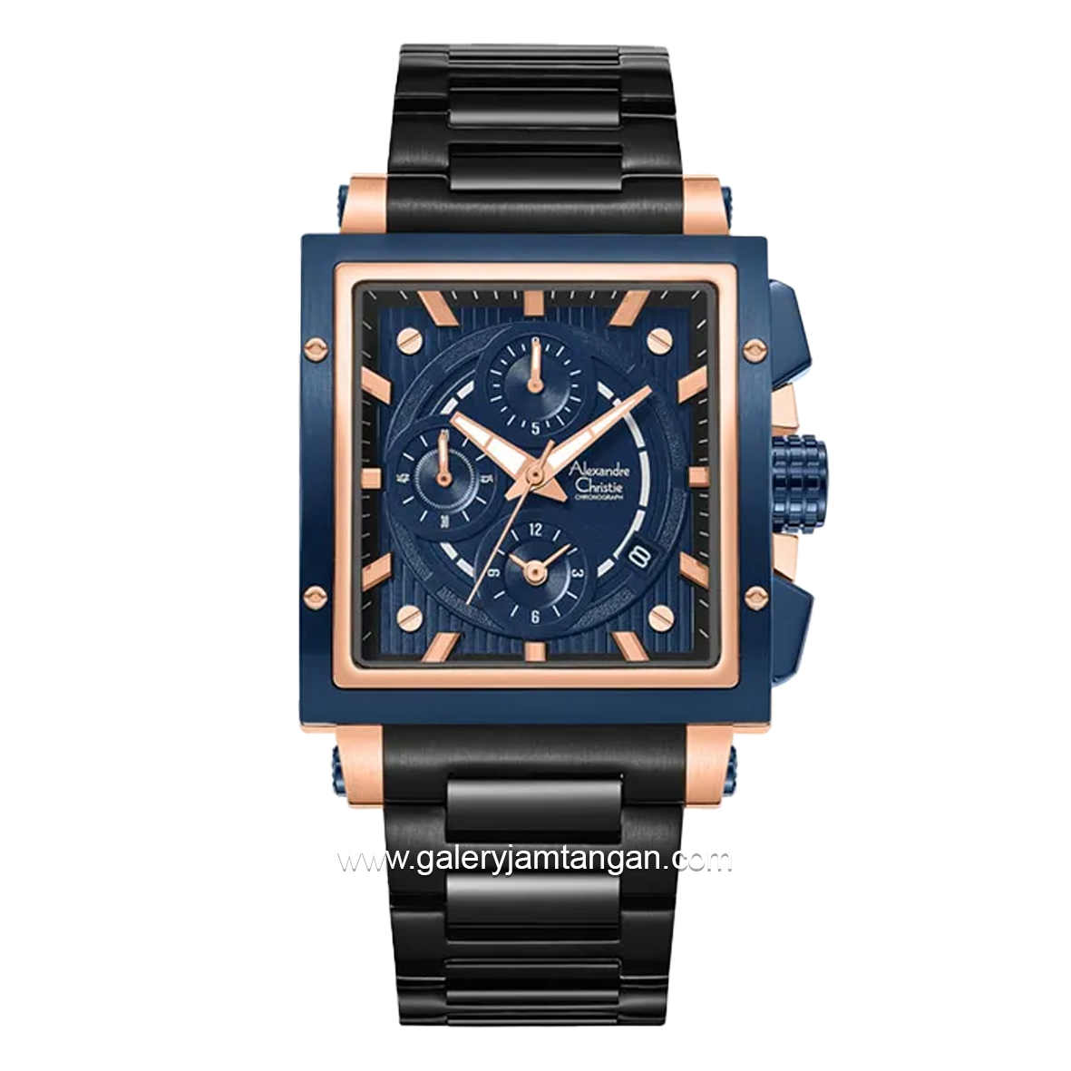 Alexandre Christie AC 6182 GC Chronograph Black Dial Blue Stainless Steel