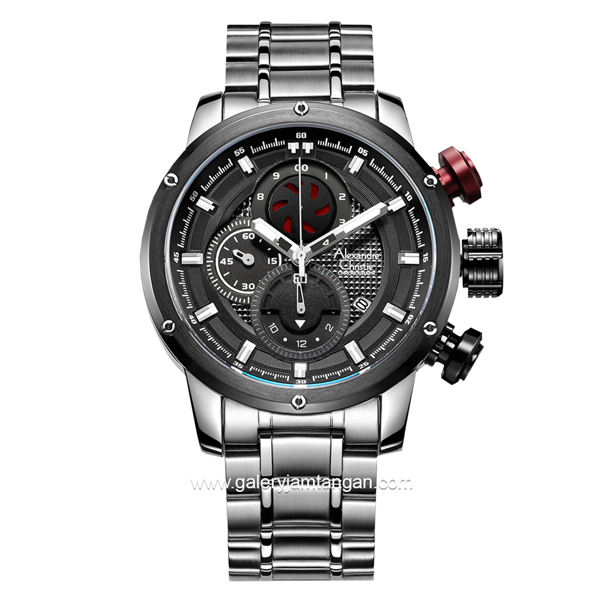 Alexandre Christie AC 6239 MC Silver Stainless Steel + Strap Cadangan Leather