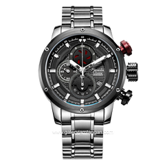 Alexandre Christie AC 6239 MC Silver Stainless Steel + Strap Cadangan Leather