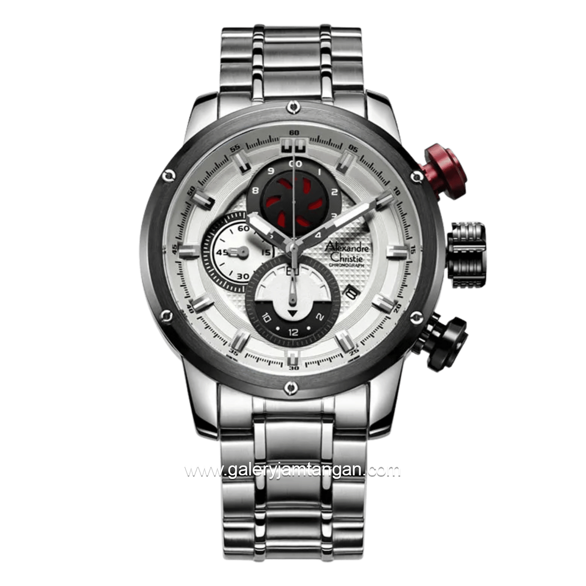 Alexandre Christie AC 6239 MCBTBSL Silver Stainless Steel + Strap Cadangan Leather