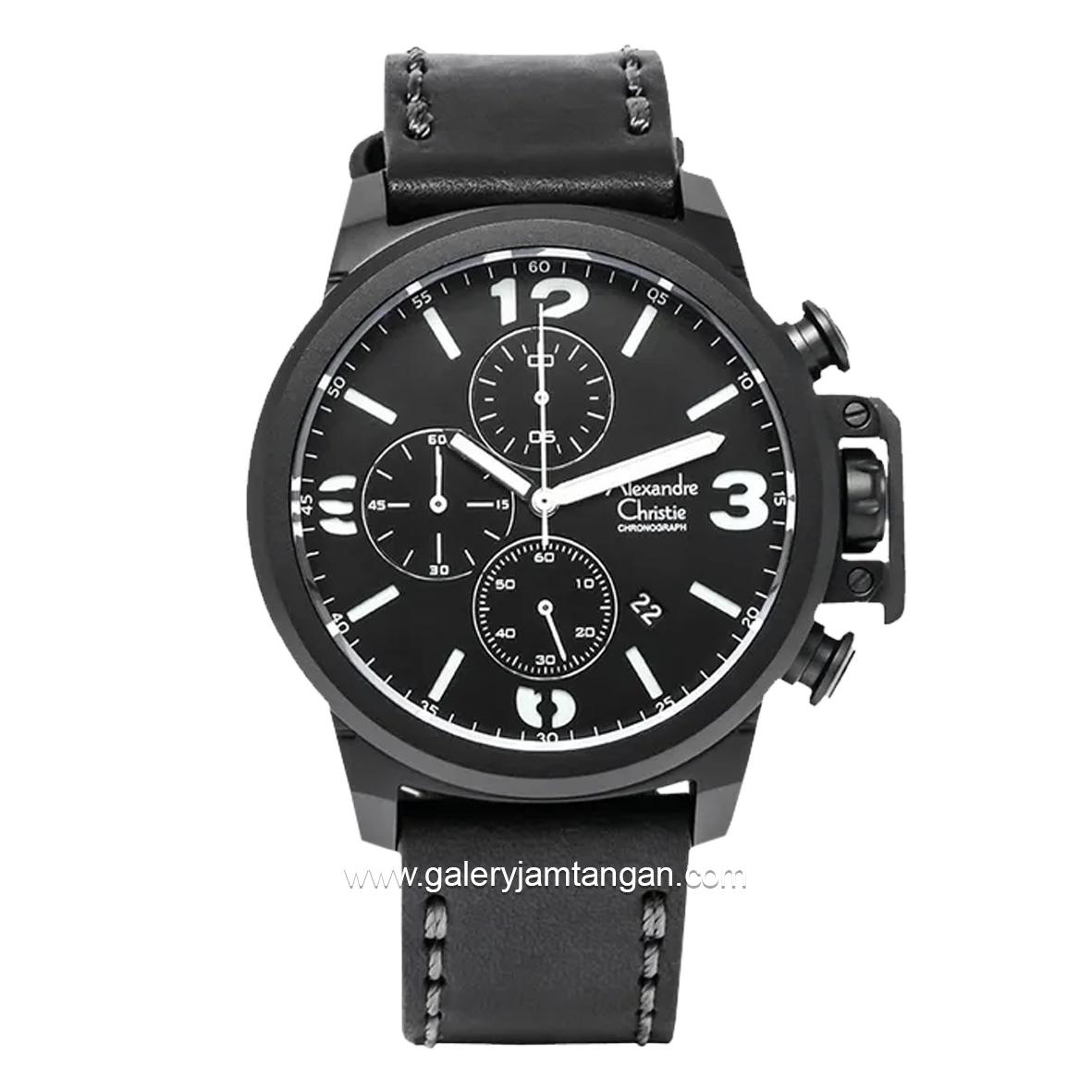 Alexandre Christie AC 6280 GC Chronograph Black Leather Strap