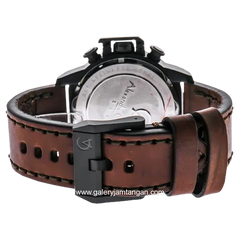 Alexandre Christie AC 6280 GC Brown Black Leather Strap