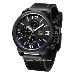 Alexandre Christie AC 6280 MC Black Leather Strap