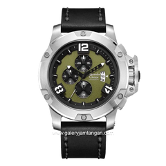 Alexandre Christie AC6295MC Black Dial Army Leather Strap