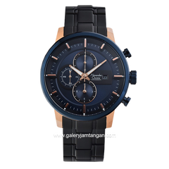Alexandre Christie AC 6323 MC Black Rosegold Ring Blue Chronograph Stainless Steel