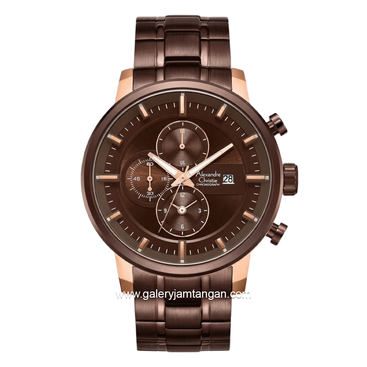 Alexandre Christie AC 6323 MCBROBO Brown Rosegold Chronograph Stainless Steel