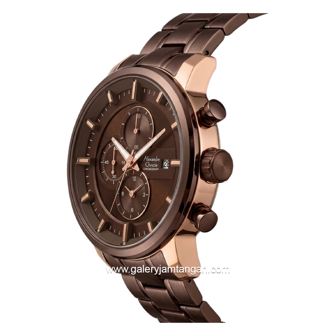 Alexandre Christie AC 6323 MCBROBO Brown Rosegold Chronograph Stainless Steel