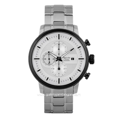 Alexandre Christie AC 6323 MC Silver Black Dial White Chronograph Stainless Steel