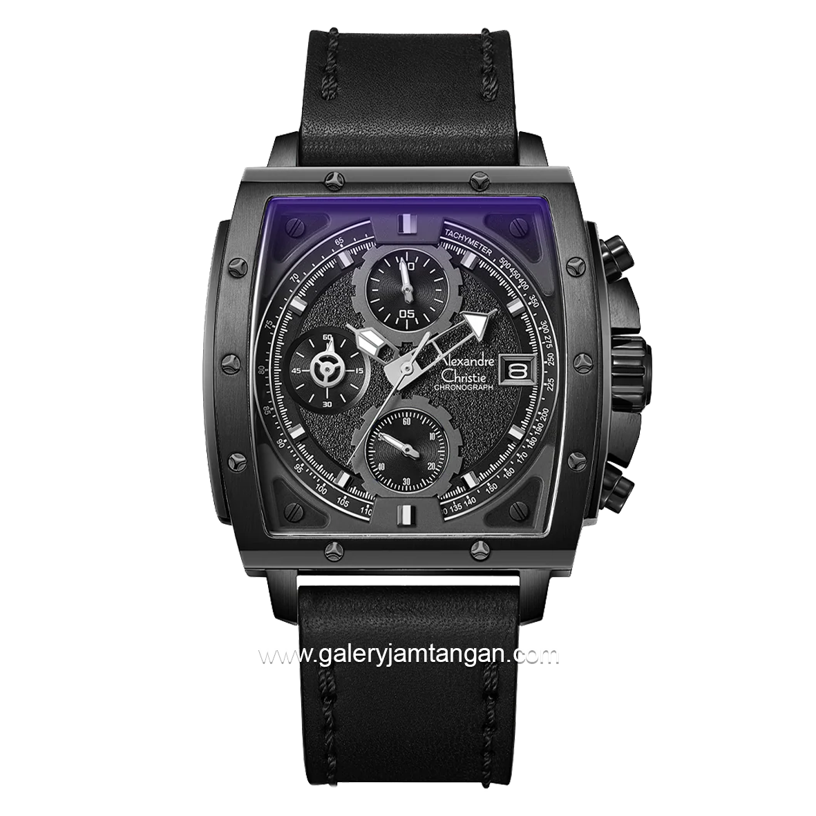 Alexandre Christie AC 6376 MC Chronograph Black Leather Strap