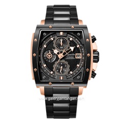Alexandre Christie AC 6376 MC Chronograph Black Rosegold Stainless Steel Strap