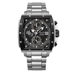 Alexandre Christie AC 6376 MC Chronograph Silver Dial Black Stainless Steel Strap