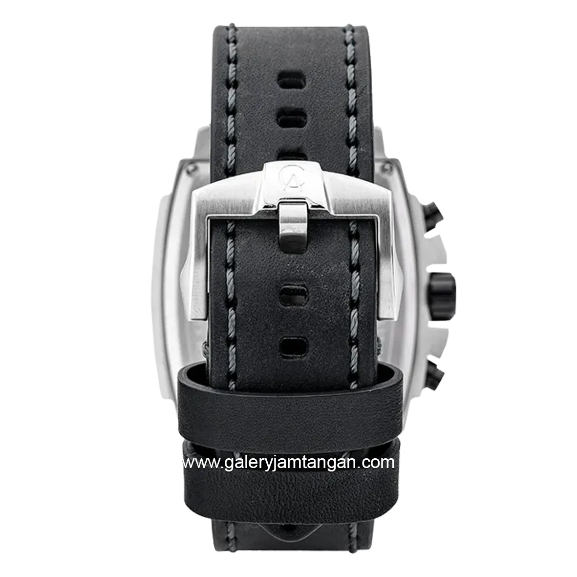 Alexandre Christie AC 6376 MC Chronograph Black Silver Leather Strap