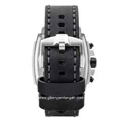 Alexandre Christie AC 6376 MC Chronograph Black Silver Leather Strap